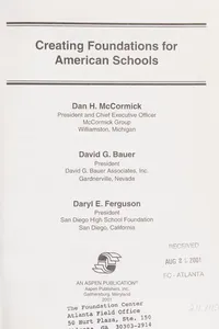 Creating foundations for American schools