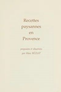 Recettes paysannes en Provence