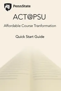 Cover of ACT@PSU Quick Start Guide