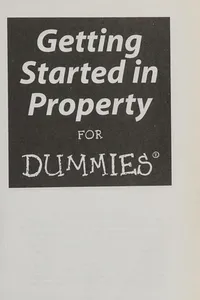 Getting started in property for dummies