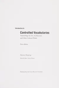 Introduction to controlled vocabularies