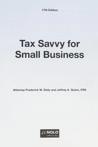 Capa de Tax savvy for small business