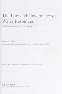 The law and governance of water resources