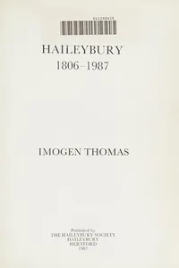 Haileybury, 1806-1987