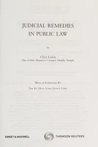 Judicial Remedies in Public Law