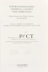 Internationalized criminal courts and tribunals