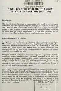 Civil Registration Districts of Cheshire