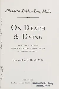 Capa de On death & dying por Elisabeth Kübler-Ross