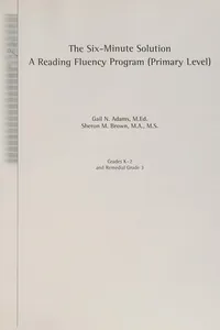 Cover of The six-minute solution