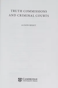Truth commissions and criminal courts