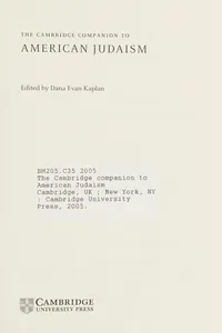 The Cambridge companion to American Judaism