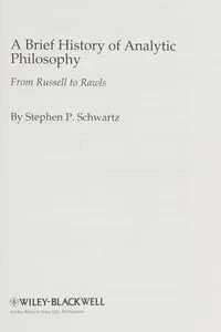 A brief history of analytic philosophy