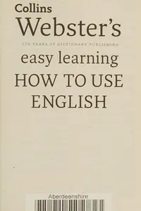 Collins Webster's easy learning how to use English