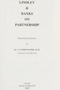 Lindley & Banks on partnership