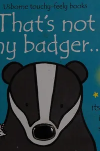 Cover of That's Not My Badger by Fiona Watt