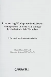 Preventing workplace meltdown