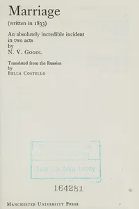 Capa de Marriage por Николай Васильевич Гоголь