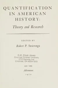 Quantification in American history: theory and research