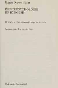 Capa de Dieptepsychologie en exegese por Eugen Drewermann