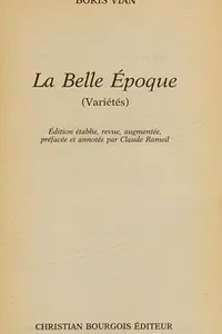 Cover of La Belle époque (variétés) by Boris Vian