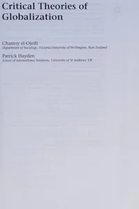 Critical theories of globalization