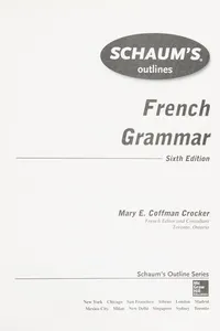 Schaum's outlines French grammar