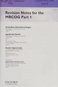 Revision notes for the MRCOG Part 1