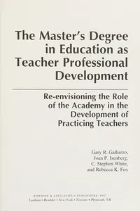 The master's degree in education as teacher professional development
