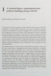 Cosatu's Contested Legacy