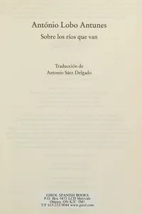 Capa de Sobre los ríos que van por António Lobo Antunes