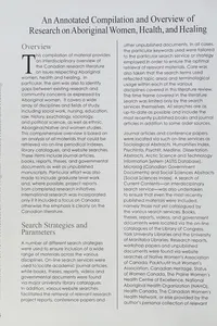 Annotated bibliography of Aboriginal women's health and healing research