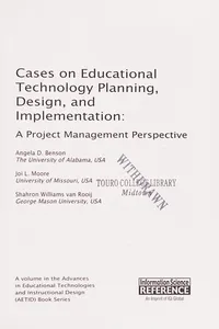 Cases on educational technology planning, design, and implementation