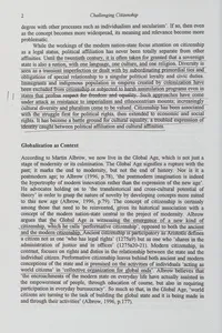 CHALLENGING CITIZENSHIP: GROUP MEMBERSHIP AND CULTURAL IDENTITY IN A GLOBAL AGE; ED. BY SOR-HOON TAN