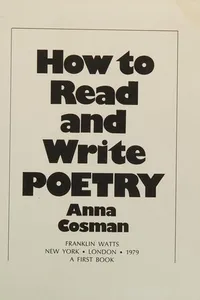 How to read and write poetry