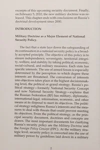 Russian Military Politics and Russia's 2010 Defense Doctrine