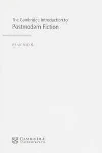 The Cambridge introduction to postmodern fiction