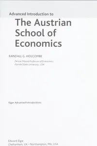 Advanced introduction to the Austrian school of economics