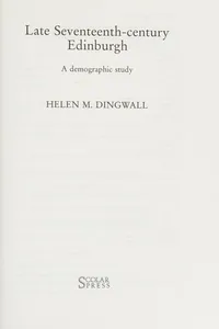 Late Seventeenth-Century Edinburgh
