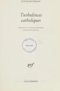 Cover of Turbulences catholiques