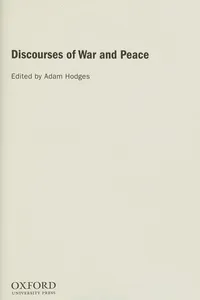 Discourses of war and peace