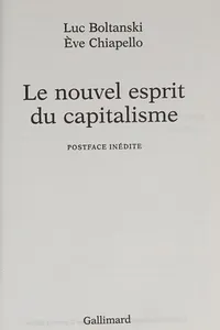 Le nouvel esprit du capitalisme