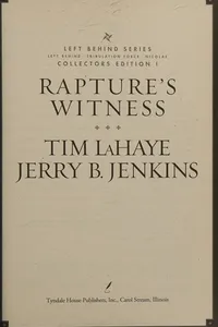Cover of Rapture's witness by Tim F. LaHaye