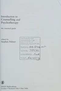 Introduction to counselling and psychotherapy