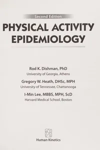 Physical activity epidemiology