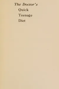 The doctor's quick teenage diet