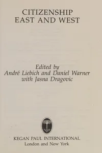 Citizenship, East and West