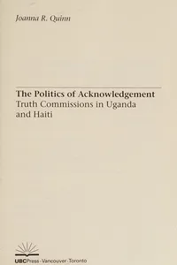 The politics of acknowledgement