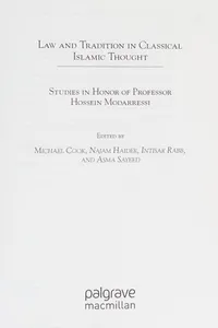 Cover of Law and tradition in classical Islamic thought by Michael A. Cook