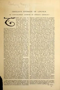 Greeley's estimate of Lincoln