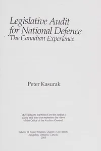 Legislative audit for National Defence